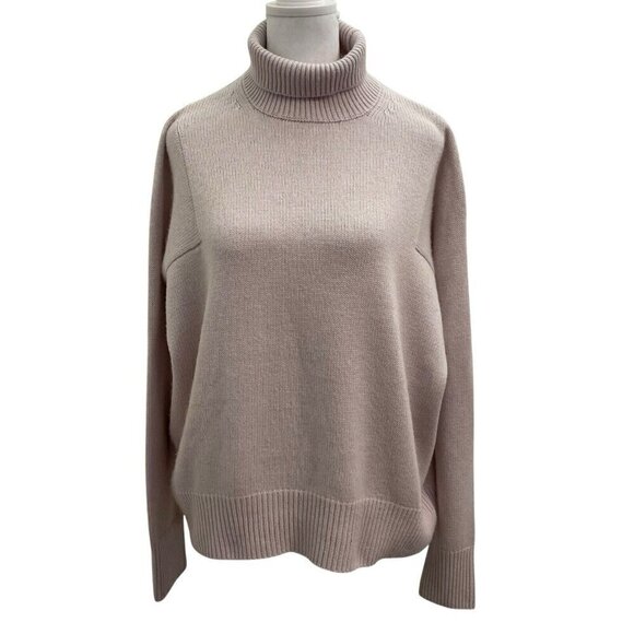 Athleta Wool Cashmere Blend Turtleneck Sweater Slouchy Oversized Pink size Small - Picture 1 of 9